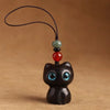 Cute Small Wooden Cats Figurine Handmade Carving Cats Home Decoration Figurine Gift Cats Accessories Decoration Crafts Figurines