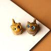 Cute Small Wooden Cats Figurine Handmade Carving Cats Home Decoration Figurine Gift Cats Accessories Decoration Crafts Figurines