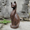 Hand-Carved Wooden Cat