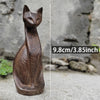 Hand-Carved Wooden Cat