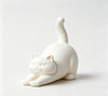 White Cat Statue Animal Figurine for Home Balcony Tabletop Decor Cute Desktop Ornament Living Room Decoration Present for Her