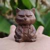 Hand-Carved Wooden Cat Figurine