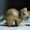 Cute Small Wooden Cats Figurine Handmade Carving Cats Home Decoration Figurine Gift Cats Accessories Decoration Crafts Figurines