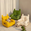 Cat Sofa Bed with Cartoon Design, Detachable Washable Pet Bed for Indoor Cats, Support Up To 2.72KG, Cozy Pet Furniture Gifts
