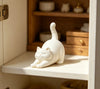 White Cat Statue Animal Figurine for Home Balcony Tabletop Decor Cute Desktop Ornament Living Room Decoration Present for Her