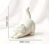 White Cat Statue Animal Figurine for Home Balcony Tabletop Decor Cute Desktop Ornament Living Room Decoration Present for Her