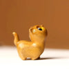 Cute Small Wooden Cats Figurine Handmade Carving Cats Home Decoration Figurine Gift Cats Accessories Decoration Crafts Figurines